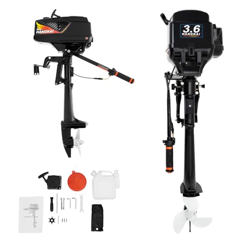 DIFU 55ccm 2-Takt Außenborder 3,6PS Bootmotor Außenbordmotor für Schlauchboot Fischerboot und Angeln, Bootsmotor Benzin, Wasser-Kühlung+Luft-Kühlung, CDI Zündung
