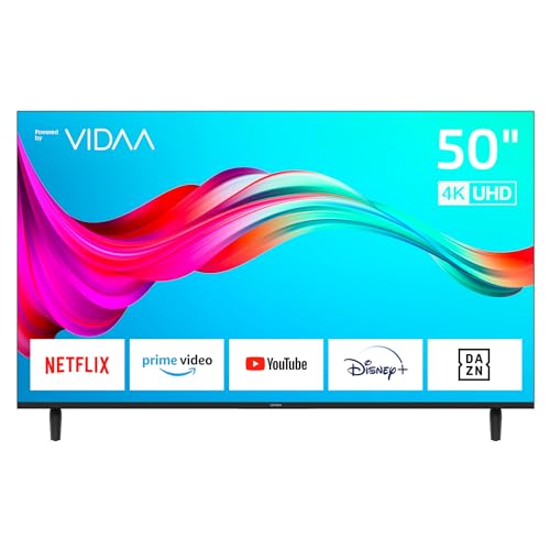 DYON Smart 50 VX - 50 Zoll (126 cm) 4K UHD Smart TV mit HD Triple Tuner (DVB-C/-S2/-T2), App Store, Prime Video, Netflix, YouTube, DAZN, Disney+, waipu.tv, Hotelmodus