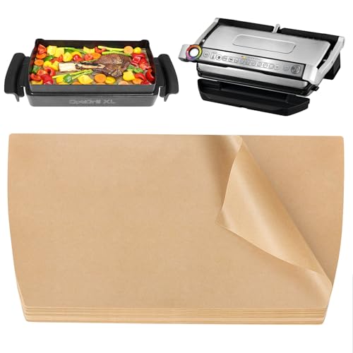 BYKITCHEN 100 Stück Backpapier für Tefal OptiGrill XL Kontaktgrill & Tefal OptiGrill Elite XL Kontaktgrill, Waffeleinsatz Zubehör