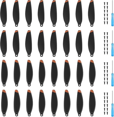 Craznick Propeller für DJI Mini 4K/2/2 SE/SE Drohnen Ersatz Propeller Blätter Geräuscharm Flügel für DJI Mini 4K 2 SE Drohnen Zubehör Exklusive Schrauben & Schraubendreher 32Pcs Orange