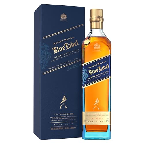 Johnnie Walker Blue Label, Blended Scotch Whisky, aromatischer, blended in den 4 prominentesten, schottischen Whisky-Regionen, 40% vol, 700ml Einzelflasche