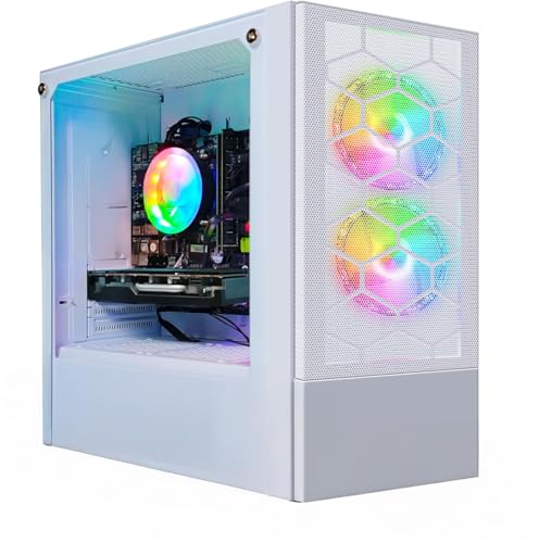 STGsivir Gaming PC, Ryzen 5 3400G bis zu 4.2 Ghz,16G DDR4,512G SSD,WLAN 6,BT5.0,RGB Lüfter x3,Windows11 ProOffice PC