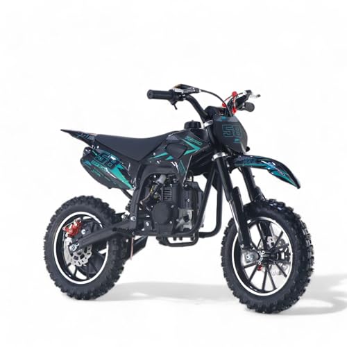 KXD 703 2Takt - 4Takt 49ccm Dirt Bike Dirtbike CrossBike Enduro DirtBike pocket 49cc Pitbike PocketBike Motocross Motorrad Motorbike Motorsport Pocket (Türkis, KXD 703B 4Takt)