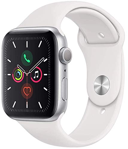 Apple Watch Series 5 44mm (GPS) - Aluminiumgehäuse Silber Weiß Sportarmband (Generalüberholt)