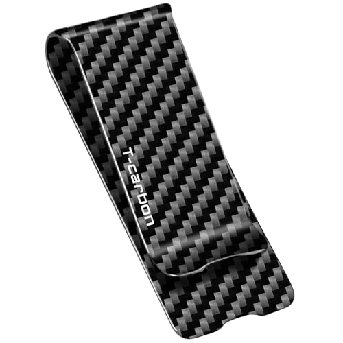T-carbon-Echte Kohlefaser Geldklammer-Tragbare einfache Geldscheinklammer-Geldklammer für Männer-Carbon Fiber Money Clip Kreditkartenetui Banknotenetui Namenskartenetui(Glossy Schwarz)