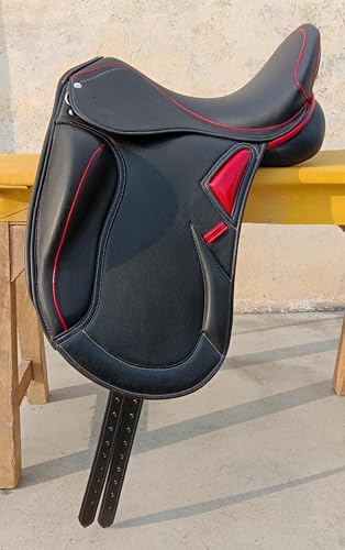WILD RACE Leather Dressage Monoflap Changeable Gullets Medium Saddle (18