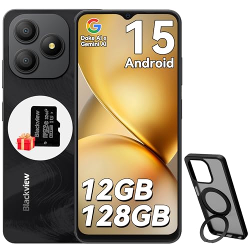 Blackview Wave 9C Handy Ohne Vertrag Android 15, 12GB+128GB/2TB TF, 6.56