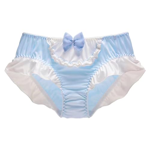 ZooChest Slip Damen Unterwäsche Seiden Nette Unterhosen für Frauen Atmungsaktiv, Hoch Elastisch Sexy Unter wäsche, Sissy Höschen - Blau Underwear Panties XL