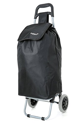 Hoppa leichter Einkaufsroller/Trolley, strapazierfähig, Räder, Lieferung erfolgt zerlegt, schwarz/marineblau, Black ST40 (schwarz) - ST