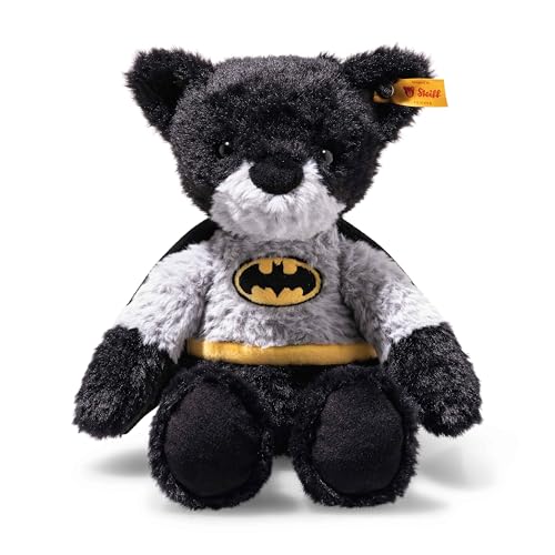 Steiff Teddybär Batman 29cm bunt, Kuscheltier Superheld, ideal für Kinder und Fans, Plüsch Bär im Batman Look, aus kuschelweichem Plüsch, waschmaschinenfest