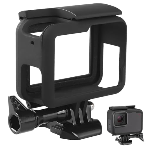 Gehäuse Rahmen Kompatibel mit GoPro Hero 7/6/5/(2018) Black Actionkameras Zubehör Schutzgehäuse Case mit Sockel und Schraube Schwarz