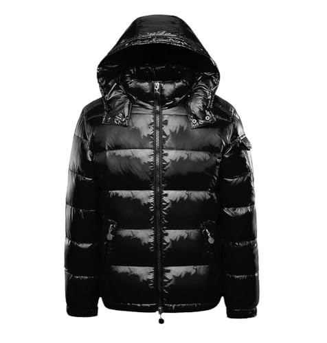 ZLXHFFH Männer Gesteppte Padded Shiny Puffer Blase Thick-Jacken-Mantel Metallisch glänzende Jacke Männer ultraleichte Stehkragen Jacke Winter Männer Mantel