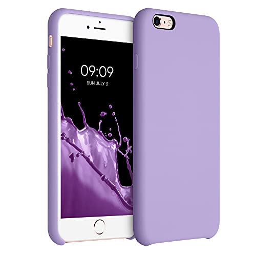 kwmobile Hülle kompatibel mit Apple iPhone 6 Plus / 6S Plus Hülle - Silikon Handy Case - Handyhülle weiche Oberfläche - kabelloses Laden - Veilchen Lila