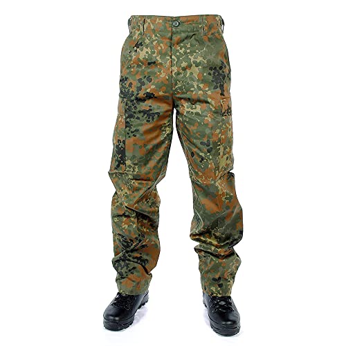Mil-Tec US Ranger Hose Typ BDU • Herren Cargohose mit 6 geräumigen Taschen • Taktische Hose mit verstellbarem Kordelzug & Gürtelschlaufen • Feldhose für Outdoor, Arbeit & Freizeit • Flecktarn, M