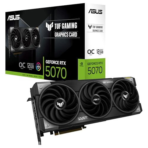 ASUS TUF Gaming GeForce RTX 5070 12GB GDDR7 OC Edition Grafikkarte (NVIDIA Blackwell Architektur und DLSS 4, 2,5-Slot Design, SSF, PCIe 5.0, 3X DisplayPort 2.1b, 2X HDMI 2.1b)