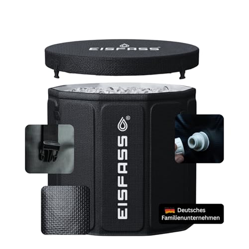 Eisfass Easy 2.0 – Premium Eisbad & Kältebad für mentale Stärke, Stressresilienz & Fokus – Faltbare Eistonne mit Isolierung, Deckel & stabilem Aufbau für zu Hause (Ø 75 cm × 70 cm H)