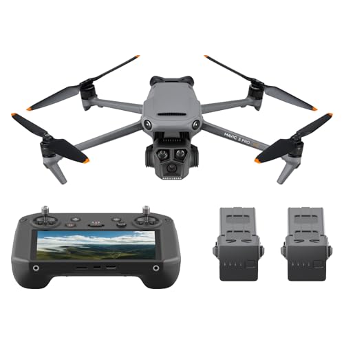 DJI Mavic 3 Pro Cine mit DJI RC Pro (leuchtstarter Bildschirm), Flaggschiff-Drohne mit Dreifachkamera, Apple ProRes Support für 3 Kameras und 1 TB Speicher, drei Intelligent Flight Batteries und mehr
