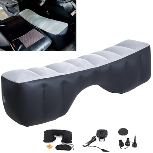 Icelus Auto Matratze Luftmatratze,130 * 27 * 37 cm Rücksitz Lücke Pad Luftbett Kissen, Auto Lücke Pad, Auto aufblasbare Bett mit Luftpumpe für Reisen Camping