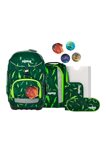 ergobag Pack Set ergonomischer Schulranzen flexibel 6-teilig Set 1. Klasse Grundschule für Mädchen und Jungen
