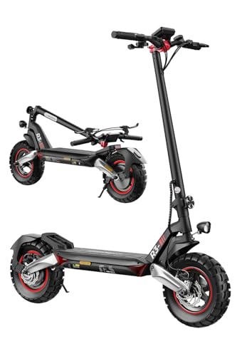 E Scooter mit Blinker und Straßenzulassung, 15.6AH bis 80-100KM Reichweite, 10 Zoll Offroad Elektro Scooter bis 150KG Tragkraft, Dual Federung, ​E Roller für Erwachsene Stadt und Land Pendeln