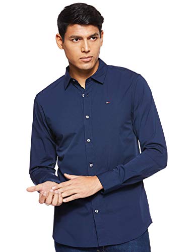 Tommy Jeans Herren Hemd TJM Original Langarm, Blau (Black Iris), L
