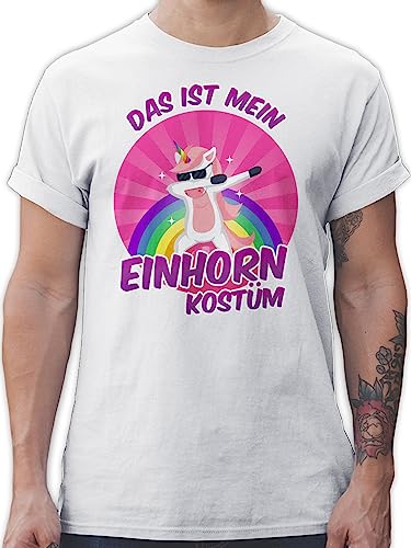 T-Shirt Herren - Karneval & Fasching - Das ist Mein Einhorn Kostüm I Einhorn Karnevalkostüm Unicorn - L - Weiß - faschingsshirt Faschings Unicorns Tshirt köstüm Faschings-t-Shirt Karnevals