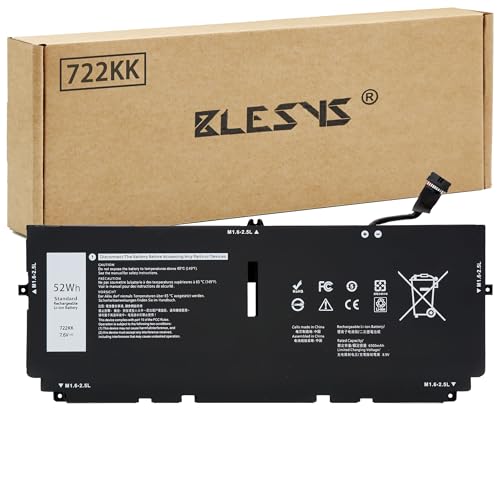 BLESYS 52Wh 722KK Akku für Dell XPS 13 9300 9310 9380(2020 Edition) Serie 0WN0N0 WN0N0 02XXFW 2XXFW FP86V Laptop 7.6V