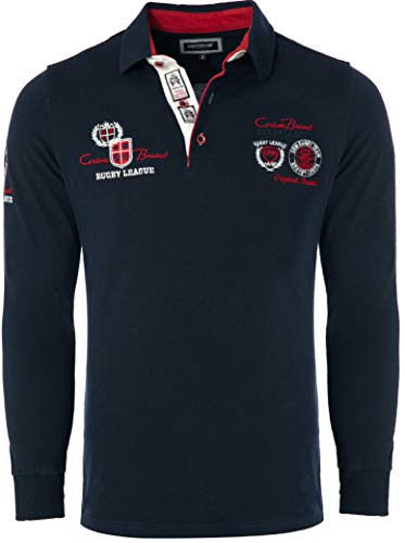 Carisma Langarm Poloshirt für Herren L, Blau 100% Baumwolle • Herren Langarmshirt mit Stickerei • Angenehmes Regular Fit Longsleeve 3433 Navy L
