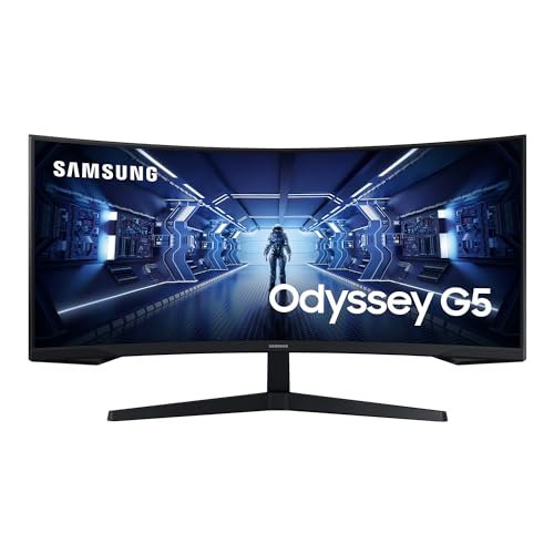 Samsung Gaming Monitor G5 C34G55TWWP, 34 Zoll, VA-Panel, UWQHD-Auflösung, AMD FreeSync Premium, Krümmung 1000R, Bildwiederholrate 165 Hz, Reaktionszeit 1 ms (MPRT), schwarz