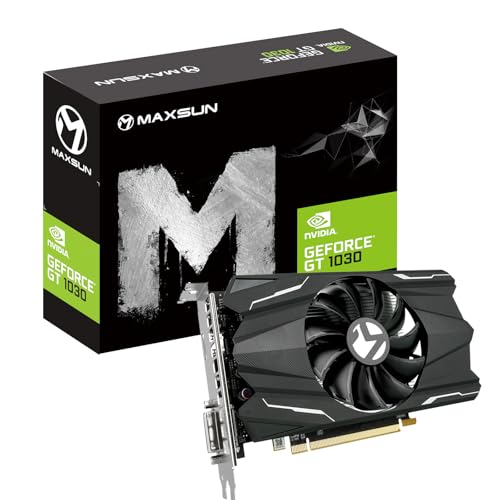 maxsun GEFORCE GT 1030 4GB GDDR4 Video Grafikkarte GPU Mini ITX Design, HDMI, DVI-D, Single Fan Cooling System