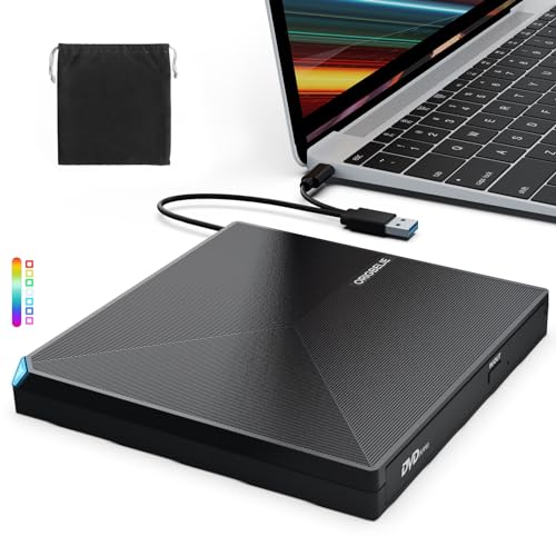 ORIGBELIE Externes DVD Laufwerk, USB 3.0 Typ C CD DVD +/-RW Externer DVD Brenner, Ultra-Slim Externes CD Laufwerk für Laptop Desktop PC iMac MacBook Pro/Air Windows 11/10/8/7/XP/Vista Linux Mac OS