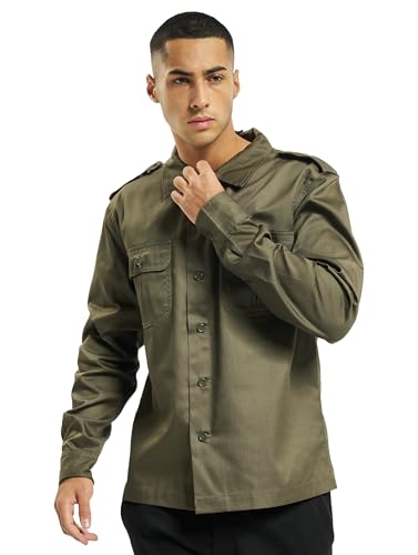 Brandit US Shirt Long Sleeve, Farbe: Olive, Größe: L