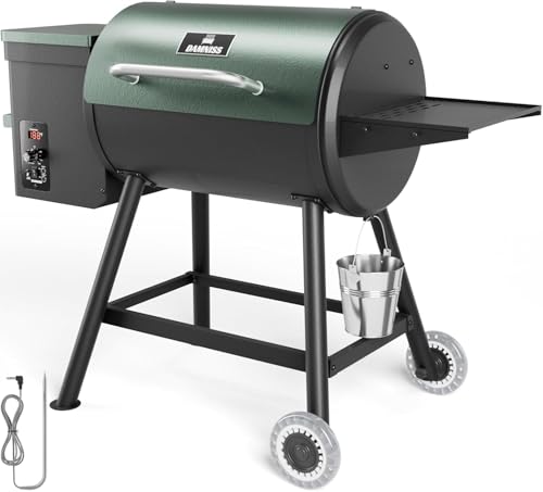 DAMNISS Holzpellet-Smoker & Grill, 565 SQ.IN Kochbereich mit PID-Temperaturregelung (82.2-230.2 °C) Barbecue Elektrische Outdoor-Grills & Smoker, Terrasse, Hinterhof, Camping, für Fleisch, Braten (XL)