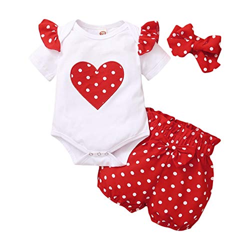 TMEOG Neugeborenes Baby Mädchen Kleidung Kurzarm Brief Print Strampler + Hosen + Stirnband Schöne Mode Casual Sommer Newborn Baby Set