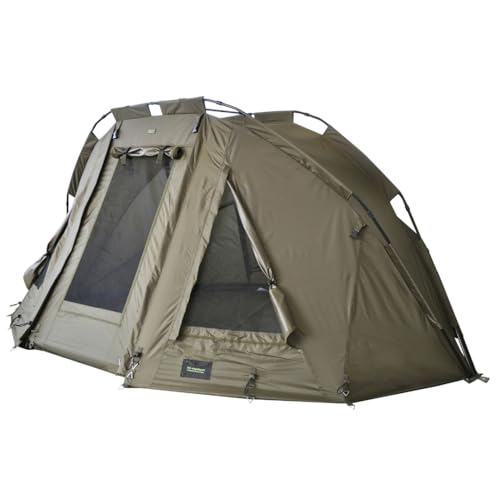 MK-Angelsport 5 Seasons 2 Mann Dome – Schnell aufzubauendes Angelzelt mit 10.000 mm Wassersäule, Aluminium-Frame, Multifunktionstür, inkl. Bodenplane & Gummihammer.