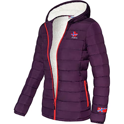 Nebulus Damen Jacke GLOWFUR, warme Outdoorjacke, praktische & vielseitige Übergangs- & Winterjacke, aubergine - L/40