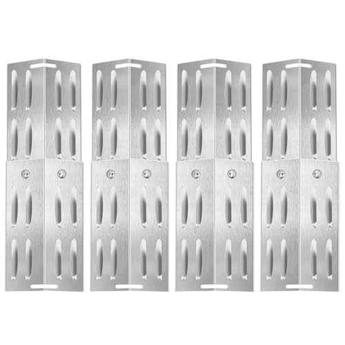 Universal Burner Cover Set, Stainless Steel Flame Plate Replacement Parts for Tepro EL Fuego Tepro Weber Landmann Burnhard Gas Grills, Pack of 4