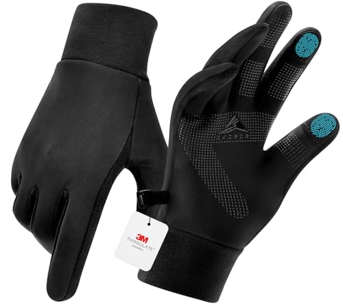 GXCROR 3M Thinsulate Winterhandschuhe, Fahrradhandschuhe, Laufhandschuhe, rutschfest und touchscreenfähig, geeignet für Radfahren, Laufen, Angeln und Motorradfahren