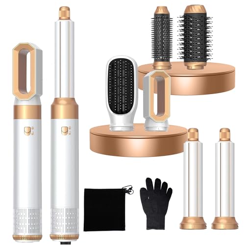 MogaWave Haarstyler Pro Air Styler 6 in 1 Hair Styler, 1000W Rundbürstenföhn, Warmluftbürste, Föhnbürste, Haartrockner, Air Curler Wrap, Hairstyler Airstyler Haarstyling Geräte für Alle Haartypen