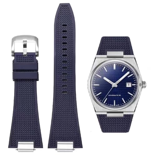 AIYIRUO Armband für Tissot PRX Uhrenserie, Weicher Gummiband für Tissot PRX Powermatic 80,12mm Schnellspanner mit Metalladapter Herren Uhrenarmbänder für Tissot PRX Serie Uhren T137.407/410