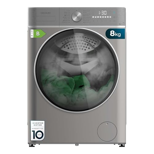 Cecotec Waschmaschine Trockner 8-5Kg Bolero Wash&Dry 8590 Inverter Steel Max. 1400 U/MIN, 16 Programme, Inverter Plus Motor, Intelligentes Waschen und Trocknen, Sterilisation, Antibakterielle Dichtung
