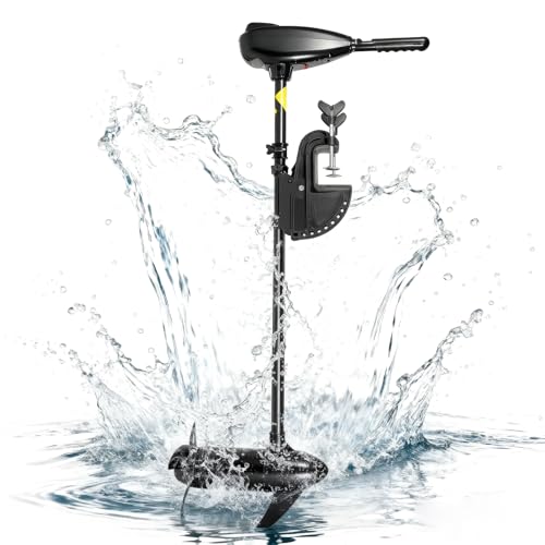 BAOCHADA 12V 80LBS 800W Aussenborder Elektromotor Bootsmotor mit 5 Vorwärtsgänge und 3 Rückwärtsgänge, Einstellbarer Winkel 1,2 Pferdestärken Aussenbordmotor Engine Motor Für Boote,Schlauchboote