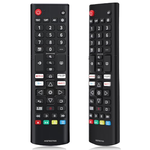 Alkia Universal Ersatz Kompatibel mit LG Fernbedienung für LG AKB76037605 Smart 4K 8K NanoCell OLED OLED LED UHD HDR Fernseher mit Netflix, Prime Video, Rakuten TV-Tasten