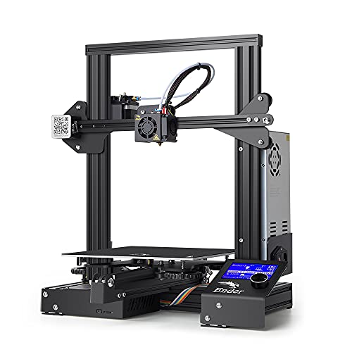 Creality Ender 3 3D Drucker, mit hochwertigem V-Profil FDM 3D Printer, Magnetischem, Selbstklebendem Plattformaufkleber, Netzteilschutzvorrichtung, Druckfortsetzung, 220 x 220 x 250 mm Druckgröße