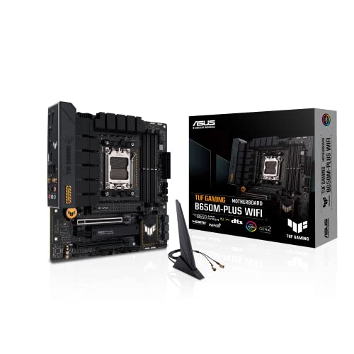 ASUS TUF GAMING B650M-PLUS WIFI Mainboard Sockel AMD AM5 (Ryzen 7000, micro-ATX, PCIe 5.0, DDR5-Speicher, 14 Power Stages, USB 3.2 Gen 2x2 Typ-C, WiFi6, Aura Sync)