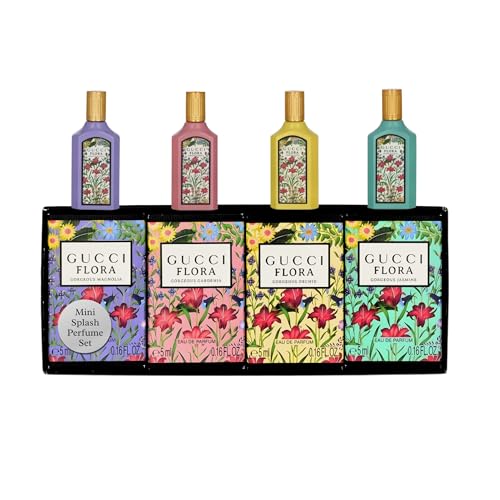 Gucci Parfüm für Frauen, 4-teiliges Mini Splash Reise-Geschenkset | Wunderschöne Magnolie + Wunderschöne Gardenie + Wunderschöne Orchidee + Wunderschöne Jasmin