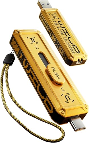 MOVE SPEED USB Stick 256GB, Lese-/Schreibgeschwindigkeit von 1.000 MB/s, USB 3.2 Gen2+Type-C Schnittstelle Externe SSD, Portable SSD mit 3-stufigem Schiebe-Design, kompatibel mit iPhone 17/16/15 Serie