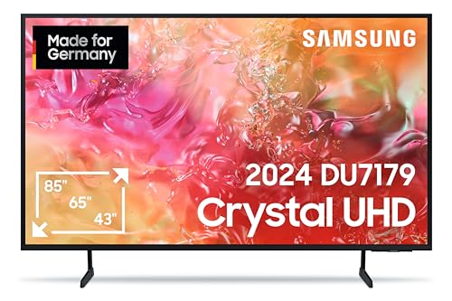 Samsung Crystal UHD 4K DU7179 Fernseher 65 Zoll, Samsung TV mit PurColor, 4K Upscaling, Crystal Prozessor 4K, Smart TV, GU65DU7179UXZG, Deutsches Modell [2024]