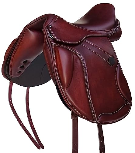 A&M Reitsport VS Sattel Valencia braun aus Softleder und wechselbarem Kopfeisen, Größe:17.5 Zoll