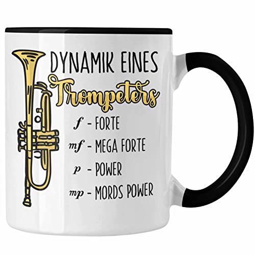 Trendation - Lustige Trompete Tasse Geschenk für Trompeten-Spieler (Schwarz)